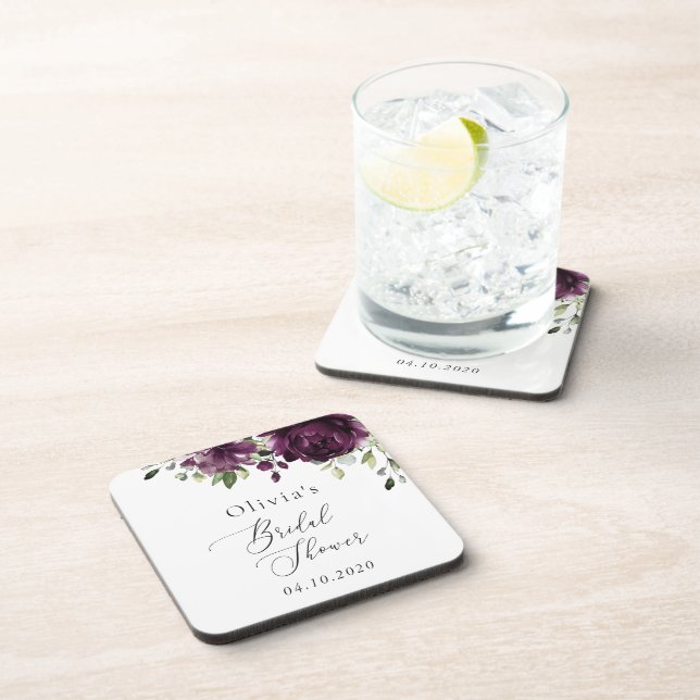 Dessous-de-verre Fleurs violettes, Fleurs de prunes, Boho, Fête des (Côté Droit)