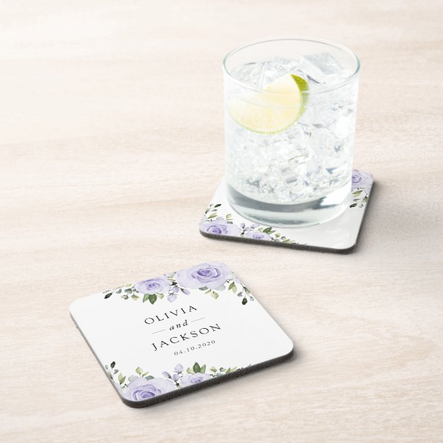Dessous-de-verre Fleurs violettes, Fleurs Lilac, Mariage Floral (Côté Droit)