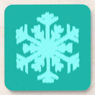 Dessous-de-verre Flocon de neige Ikat - Turquoise et aqua