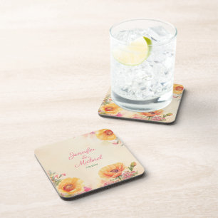 Dessous-de-verre Floral Boho Mariage aquarelle