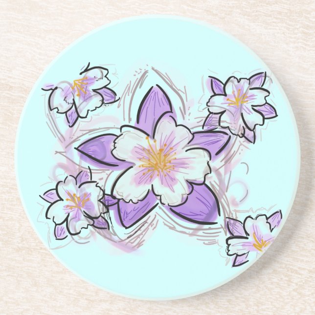 Dessous de verre floraux de Columbine (Devant)