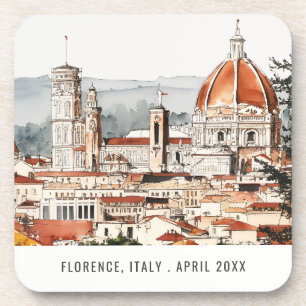 Dessous-de-verre Florence Cathédrale Italie Aquarelle Voyage italie