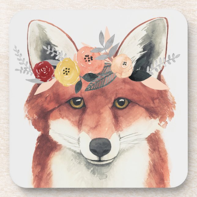 Dessous-de-verre Flower Crown Forester Fox (Devant)