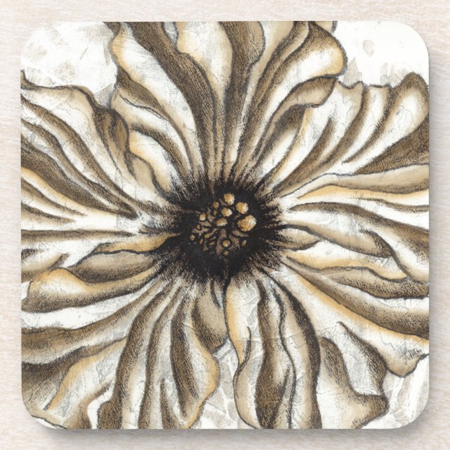 Dessous-de-verre Flowerhead Fresco sur Tan Arrière - plan (Devant)