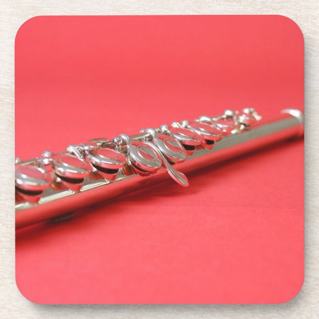 Dessous-de-verre Flute étudiante musique rose boisé vent (Devant)