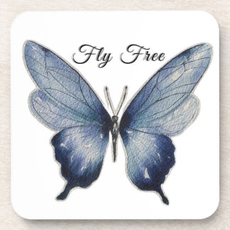 Dessous-de-verre Fly Free – Conception Artistique Papillon Bleu