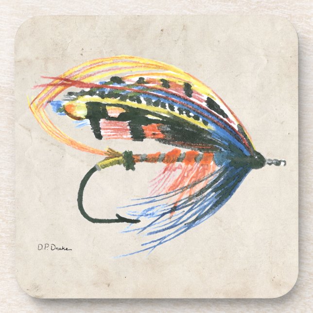 Dessous-de-verre FlyFishing Lure Art Saumon Fly Lure (Devant)