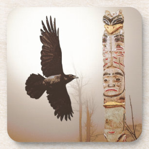 Dessous-de-verre Flying Raven & Totem-Pole Imaginaire Art