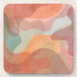 Dessous-de-verre Fond de blobs pastel superposés abstraits