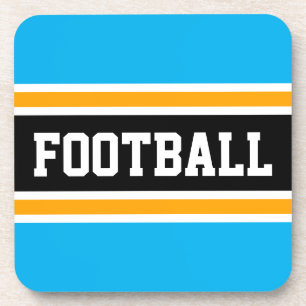 Dessous-de-verre FOOTBALL Athlète Ciel Bleu Jaune Bleu Grandes Noir