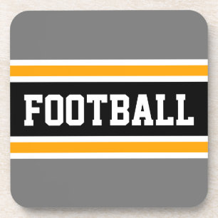 Dessous-de-verre FOOTBALL Athletic Grey Jaune Black Racing Stripes