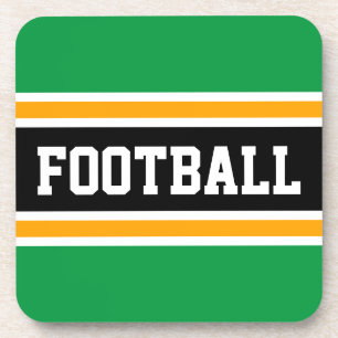 Dessous-de-verre FOOTBALL Gras Vert clair Jaune Bandes Noires