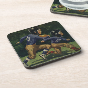 Dessous-de-verre Football vintage, Enfants, Garçons pratiquant des