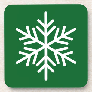Dessous-de-verre Forêt alpine Vert Blanc Nordique Flambeau de neige