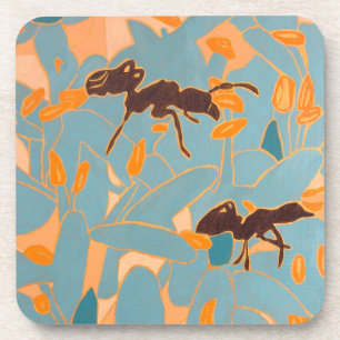 Dessous-de-verre Fourmis avec fleurs bleues Flore australienne