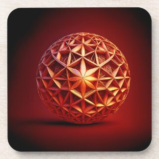 Dessous-de-verre Fractale de gasket Sierpinski rouge