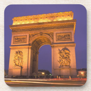 Dessous-de-verre France, Paris, Arc de Triomphe à la tombée de la n