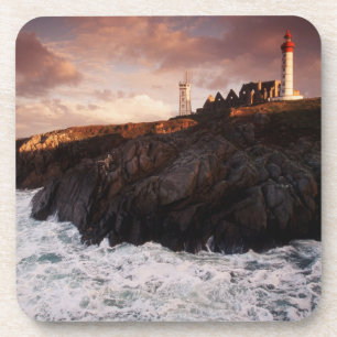 Dessous-de-verre France, phare à l'aube