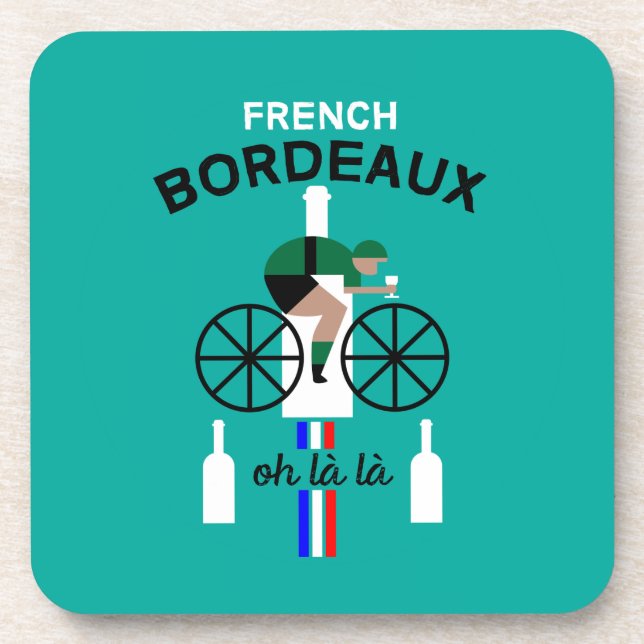 Dessous-de-verre French Bordeaux Vin Beverage Coaster (Devant)