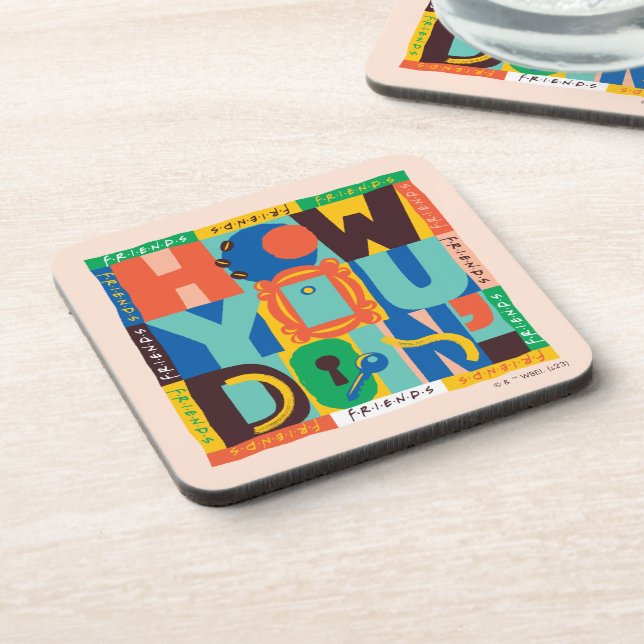 Dessous-de-verre FRIENDS™ | How You Doin' - Graphisme Vif (Côté gauche)
