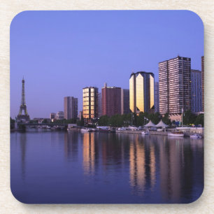 Dessous-de-verre Front de Seine et tour Eiffel, Paris, France