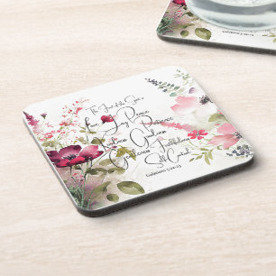 Dessous-de-verre Fruit de l'Esprit floral rose
