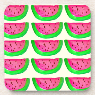 Dessous-de-verre Fruit de pastèque rose juteux motif au citron
