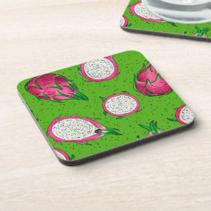 Dessous-de-verre Fruit rouge dragon vert