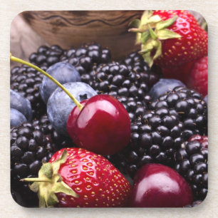 Dessous-de-verre Fruits savoureux d'été sur un Tableau en bois