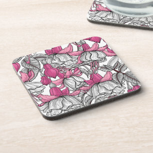 Dessous-de-verre Fuchsia en blanc et rose