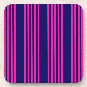 Dessous-de-verre Fuchsia et bleu marine cinq bandes motif