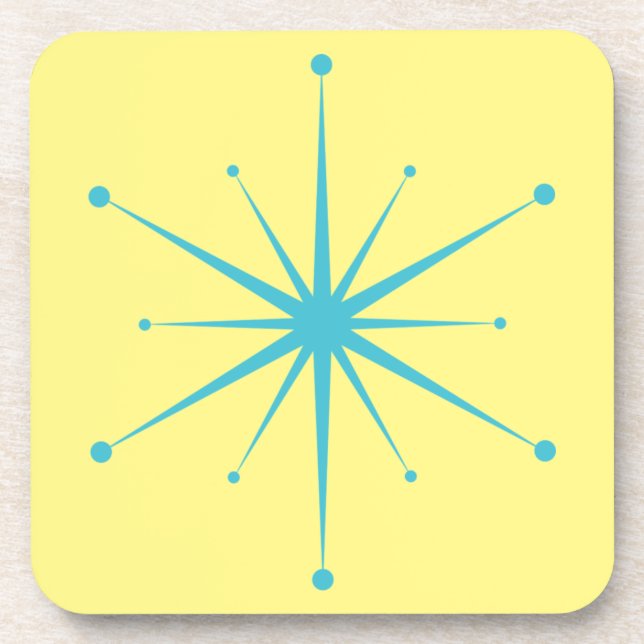 Dessous-de-verre Fun Midsiècle moderne Retro Starburst (Devant)