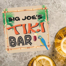 Dessous-de-verre Fun Tiki Bar avec nom personnalisé