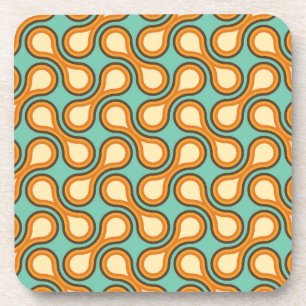 Dessous-de-verre Funky 1970 Metaball Graphic Circle Barbell Orange