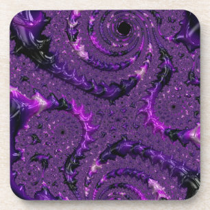 Dessous-de-verre Funky Bold Boho Purple Digital Abstrait Fractal