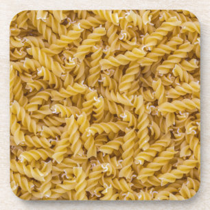 Dessous-de-verre Fusilli pasta macro as background structure