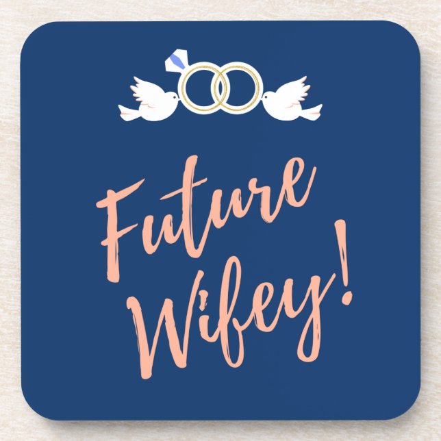 Dessous-de-verre Futurs Inséparables Wifey en bleu profond (Devant)