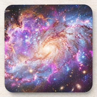 Dessous-de-verre Galaxie spirale vibrante et motif spatial de nébul