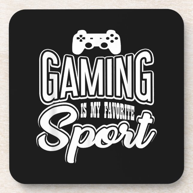 Dessous-de-verre Gamer - Jouer Est Mon Sport Préféré (Devant)