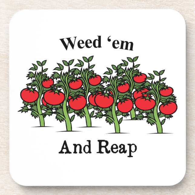Dessous-de-verre Gardener Funny Weed 'em Et Reap (Devant)