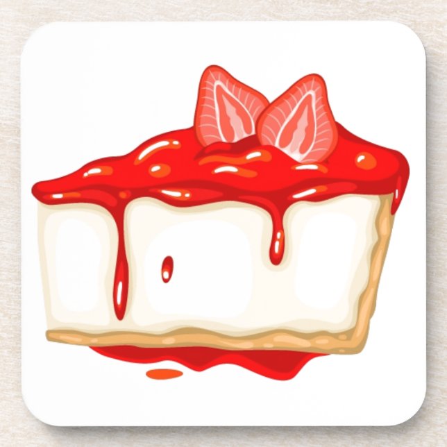 Dessous-de-verre Gâteau au fromage aux fraises délicieux (Devant)