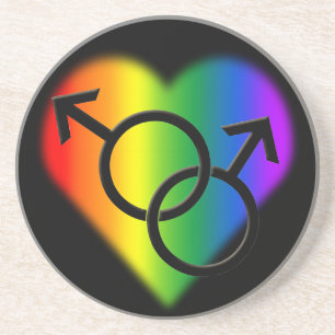 Dessous de verre gay pride Rainbow Love Boire des
