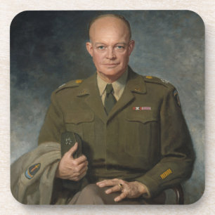 Dessous-de-verre Général Dwight Eisenhower Portrait peint 5 étoiles