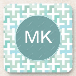 Dessous-de-verre Géométrique vert de Seafoam