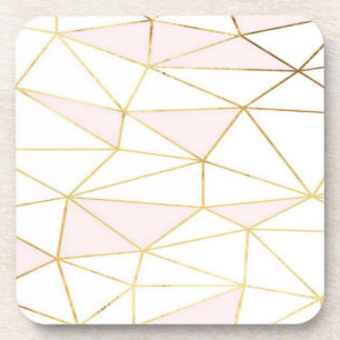 Dessous de verre géométriques d'or rose