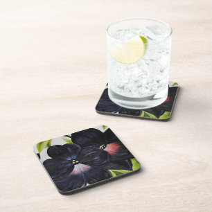 Dessous-de-verre Georgia O'Keefe 1925 Pétunias noir et pourpre