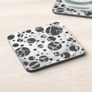 Dessous-de-verre Girafe Impression Noir et Gris Clair à pois