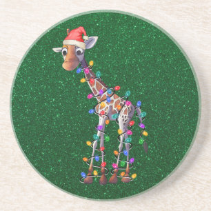 Dessous de verre Giraffe de Noël