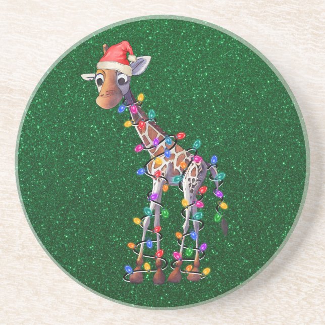 Dessous de verre Giraffe de Noël (Devant)
