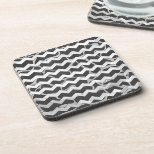 Dessous-de-verre Giraffe noir et gris Chevron Motif